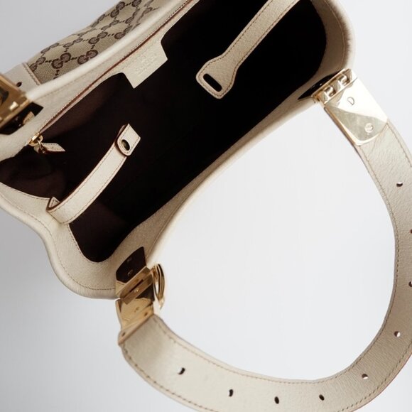 Authentic Preowned Gucci White GG Canvas/Leather Small Shoulder Bag - Picture 10 of 16